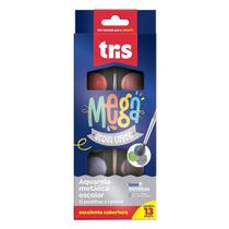 Pastilhas Aquarela Mega Acquacolor Tris Metal 12 Cores