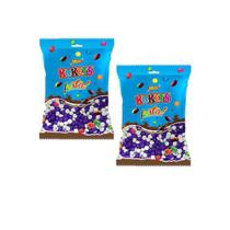 Pastilhas Confete Branco e Roxo 2 Pacotes 500g De Chocolate - Kuky