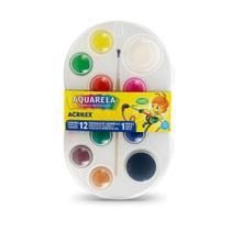 Pastilhas de Aquarela 12 Cores Com Pincel