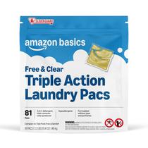Pastilhas de detergente para roupa Amazon Basics 81 unidades hipoalergênicas Pastilhas de detergente para roupa Amazon Basics 81 unidades hipoalergênicas