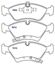 Pastilhas freio zafira 2.0/meriva 1.8 10/