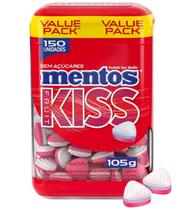 Pastilhas Mentos Kiss S/ Açúcar Sabor Morango 105g 150Uni