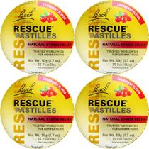 Pastilhas para alívio do estresse RESCUE Bach Cranberry Flavor 35 quilates, pacote com 4