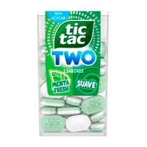 Pastilhas Tic Tac Two Dois Sabores Menta Fresh e Suave Sem Açucar 38g Pastilhas Tic Tac Two Dois Sabores Menta Fresh e Suave Sem Açucar 38g