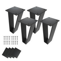 Patas para Muebles Orgerphy de Metal Negro 10 cm Juego de 4