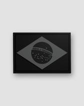 Patch Bandeira Brasil Preto e Cinza - Invictus