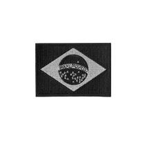Patch Bordado Bandeira Do Brasil Negativa Com Fecho Contato