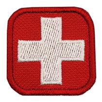 Patch Bordado Cruz Vermelha Socorrista Termocolante 4x4cm