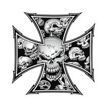 Patch Bordado De Caveira Grande Preto E Branco Para Jaqueta, Chapéu, Mochila, Decoração DIY