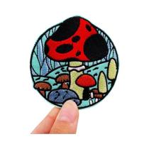 Patch Bordado De Cogumelo UFO Para Camping, Termocolante Para Roupas, Adesivo Para Costurar.