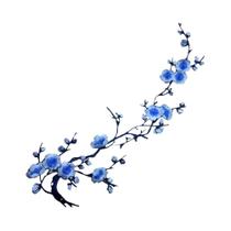 Patch Bordado De Flor De Ameixa, Adesivo De Tecido Termocolante Para Reparo De Roupas, Artesanato E