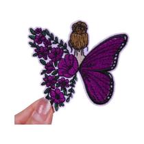 Patch Bordado De Gato, Borboleta E Tigre Estilo Punk Termocolante Para Roupas, Jaquetas, Jeans E DIY