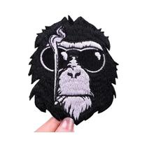 Patch Bordado De Macaco Fumante Estilo Punk, Animal Feroz, Termocolante DIY Para Roupas E Jaquetas