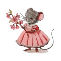 Patch Bordado De Rato Com Ramo De Flor, Adesivo Termocolante, Emblema De Animal De Desenho Animado Patch Bordado De Rato Com Ramo De Flor, Adesivo Termocolante, Emblema De Animal De Desenho Animado