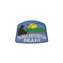 Patch Bordado Pesca Esportiva Brasil ul C Fecho De Contato