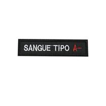 Patch Bordado Tipo Sanguineo A- Com Fecho De Contato