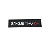 Patch Bordado Tipo Sanguíneo O- Com Fecho De Contato