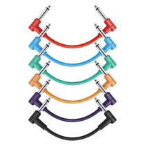 Patch Cable Donner, pacote com 6, 15 cm TS 1/4 em ângulo reto - colorido Patch Cable Donner, pacote com 6, 15 cm TS 1/4 em ângulo reto - colorido