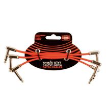Patch Cable Ernie Ball Flat Ribbon, pacote com 3 polegadas - vermelho