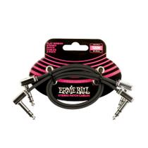 Patch Cable Ernie Ball Flat Ribbon Stereo, 30 cm, pacote com 2 unidades, preto