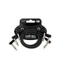Patch Cable Ernie Ball Flex, 30 cm, preto, pacote com 3