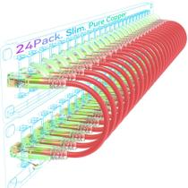 Patch Cables Sokqovt Cat6a Slim 1,5 m, 10 G, 550 MHz, 28 AWG, pacote com 24