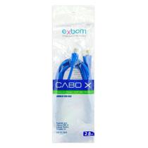 Patch Cord 2 Metros Cabo De Rede Cat5e Azul Exbom Cbx-N5c20