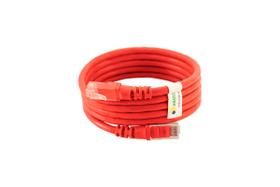 Patch cord cat.5e utp - 1,5m - vermelho - kit 5un