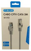 Patch Cord Cftv Rede Cat6 3 Metros Cabo de Internet