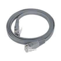 Patch Cord Flat Cable RJ45 Gigabit Flexível Cat6 1m - Cinza - Pier Telecom