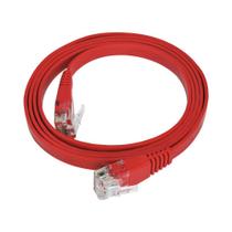 Patch Cord Flat Cable RJ45 Gigabit Flexível Cat6 1m Vermelho