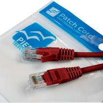 Patch Cord UTP Cat6 100% Cobre 0,5m Flexível Homologado Anatel - Vermelho