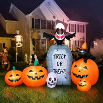 Patch de abóbora inflável de Halloween 213 cm com luzes LED