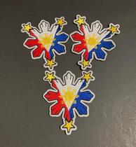 Patch de apliques de tecido PRK 14 Philippines Flags Iron On (3)