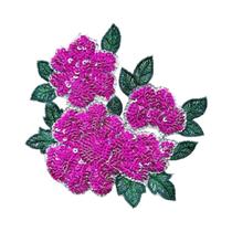 Patch De Design De Flor Com Lantejoulas Rosa Brilhante Para Costurar Em Roupas, Bolsas, Apliques DIY