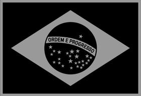 Patch emborrachado Bandeira Brasil - Negativo 8x5 cm