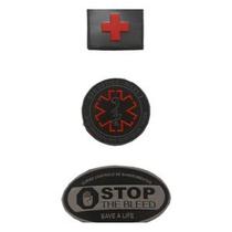 Patch Emborrachado Primeiros Socorros com 3pçs Desenho do tecido:Emborrachado com tiras autocolantesCor:Vermelho