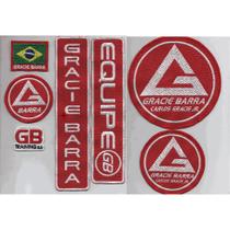 Patch Gracie Barra Jiu-jitsu P/kimono Kit C/ 7 Unidades Cor Vermelho