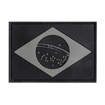 Patch Invictus Bandeira Brasil - Preto e Cinza