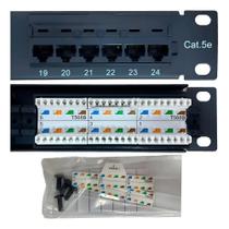 Patch Panel 24 Portas Cat5E Rj45 Utp Lan Rede Certifica - Li