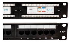 Patch Panel 24 Portas Cat6 Rj45 Utp Rack 19 Certifica Giga