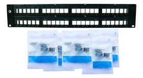 Patch Panel Cat6 48 Portas + 48 Keystone Cat6 Commscope