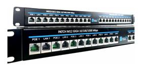Patch Panel Gigabit Poe 24volts 12 Portas 10/100/1000 Simples Connect