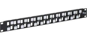 Patch Panel ICC de 24 portas 1U Blank Keystone com montagem em rack de 19”