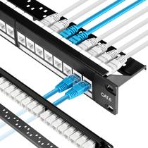 Patch Panel Rapink, suporte Cat6 10G de 24 portas com Keystone White