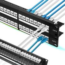 Patch Panel Rapink, suporte Cat6 10G de 48 portas com Keystone Patch Panel Rapink, suporte Cat6 10G de 48 portas com Keystone