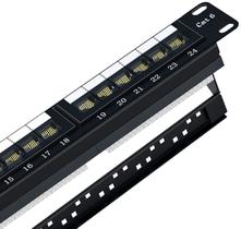 Patch Panel Tedgetal Cat6 24 portas 1U 19 para montagem em rack ou montagem na parede Patch Panel Tedgetal Cat6 24 portas 1U 19 para montagem em rack ou montagem na parede