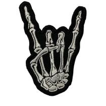 Patch Termo Colante Mão Chinfrada (Símbolo do Rock) - Personalize Suas Roupas