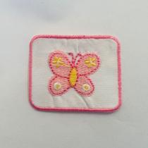 Patch Termocolante BORBOLETA ROSA QUADRADO