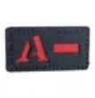 PATCH TIPO SANGUINEO A- Warfare c/tiras autocolantes - Preto 6cm X 3cm